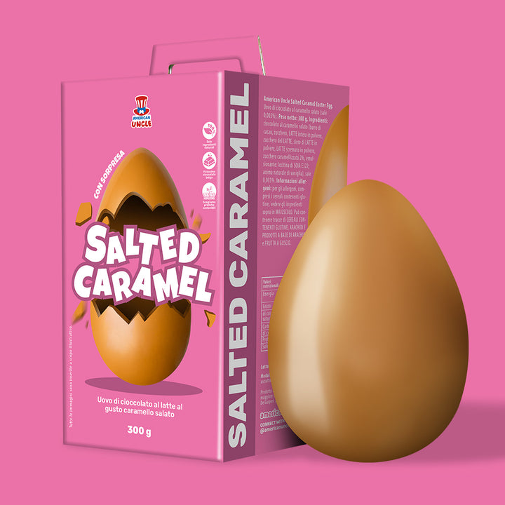 American Uncle Salted Caramel Easter Egg, Milchschokoladen-Osterei mit gesalzenem Karamellgeschmack, 300 g