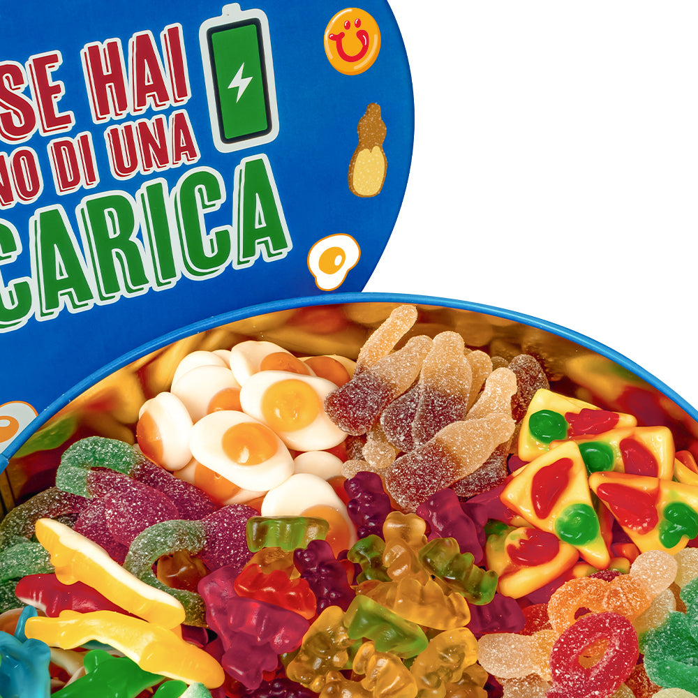 Wunnie Bucket "Öffnen, wenn du eine Aufladung brauchst", Dose mit Gummibonbons zum Zusammenstellen mit deinen Lieblingsgeschmäckern - 3 kg