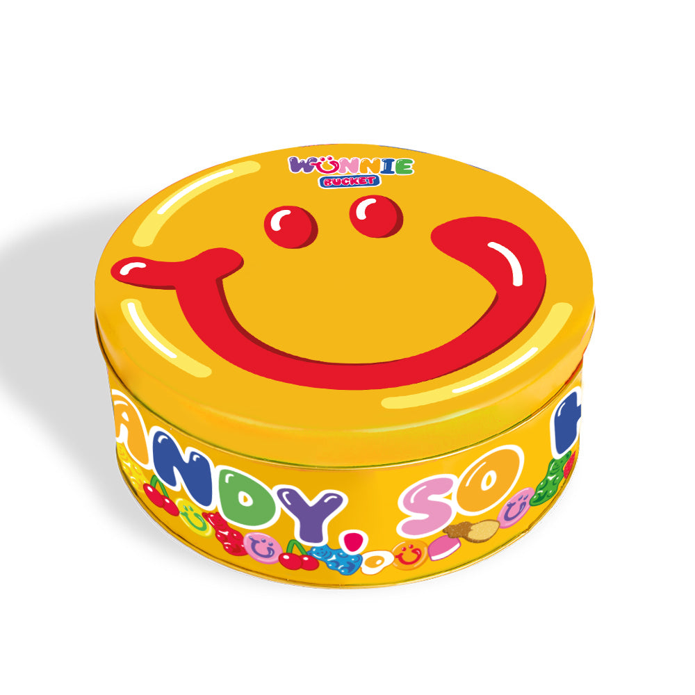 Latta da comporre di caramelle gommose da 3kg Wunnie Bucket chiusa con coperchio con Smile
