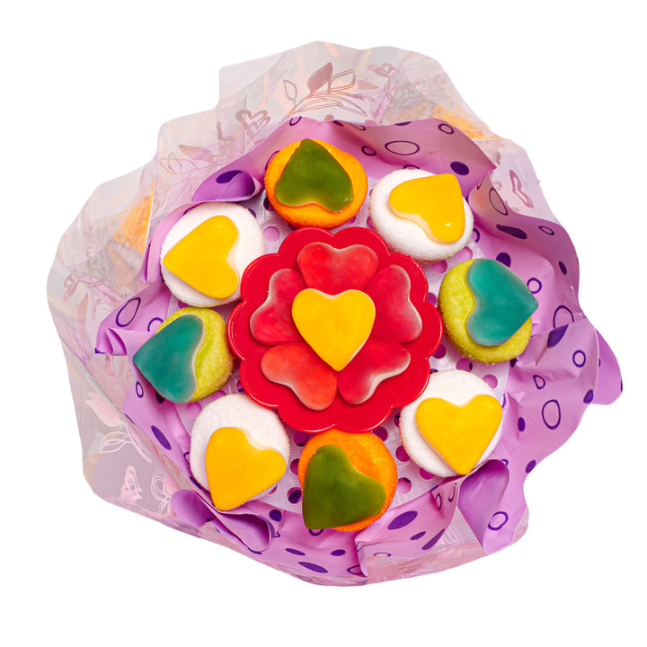 Wunnie Gummy Bouquet, Strauß aus Gummibonbons und marshmallow gemischt 162g