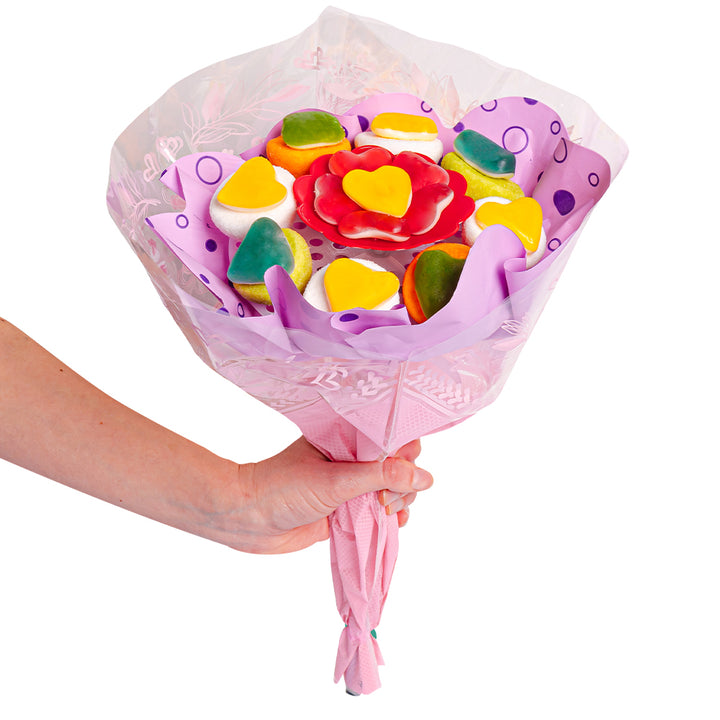 Wunnie Gummy Bouquet, Strauß aus Gummibonbons und marshmallow gemischt 162g