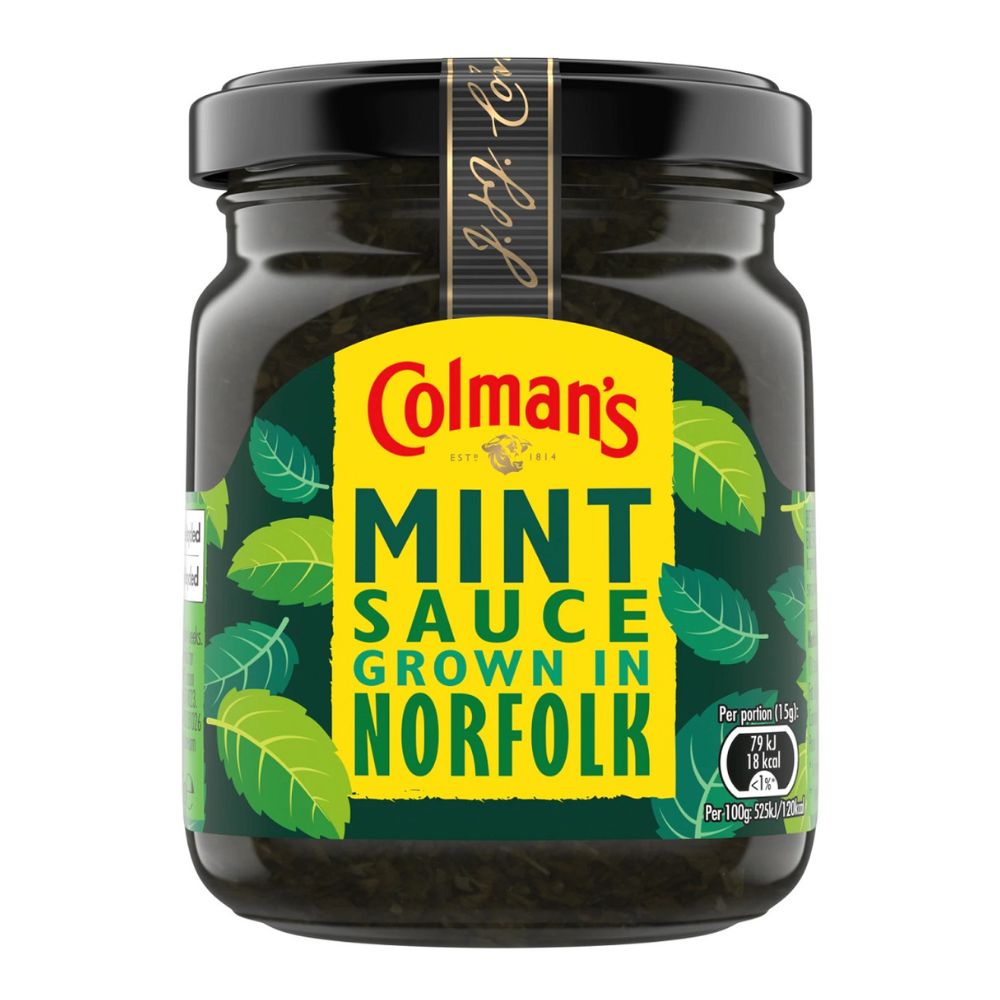 Confezione da 165g, salsa alla menta Colman's.