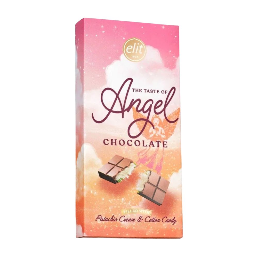 Elit Angel Hair Chocolate - cioccolato al latte ripieno di zucchero filato e crema di pistacchio da 85g American Uncle Elit Angel Hair Chocolate - cioccolato al latte ripieno di zucchero filato e crema di pistacchio da 85g American Uncle