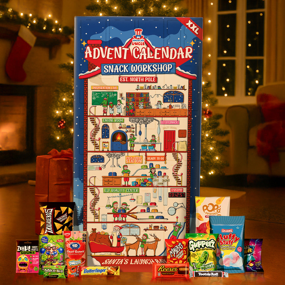 Calendario dell'avvento xxl senza glutine con composizione d'esempio