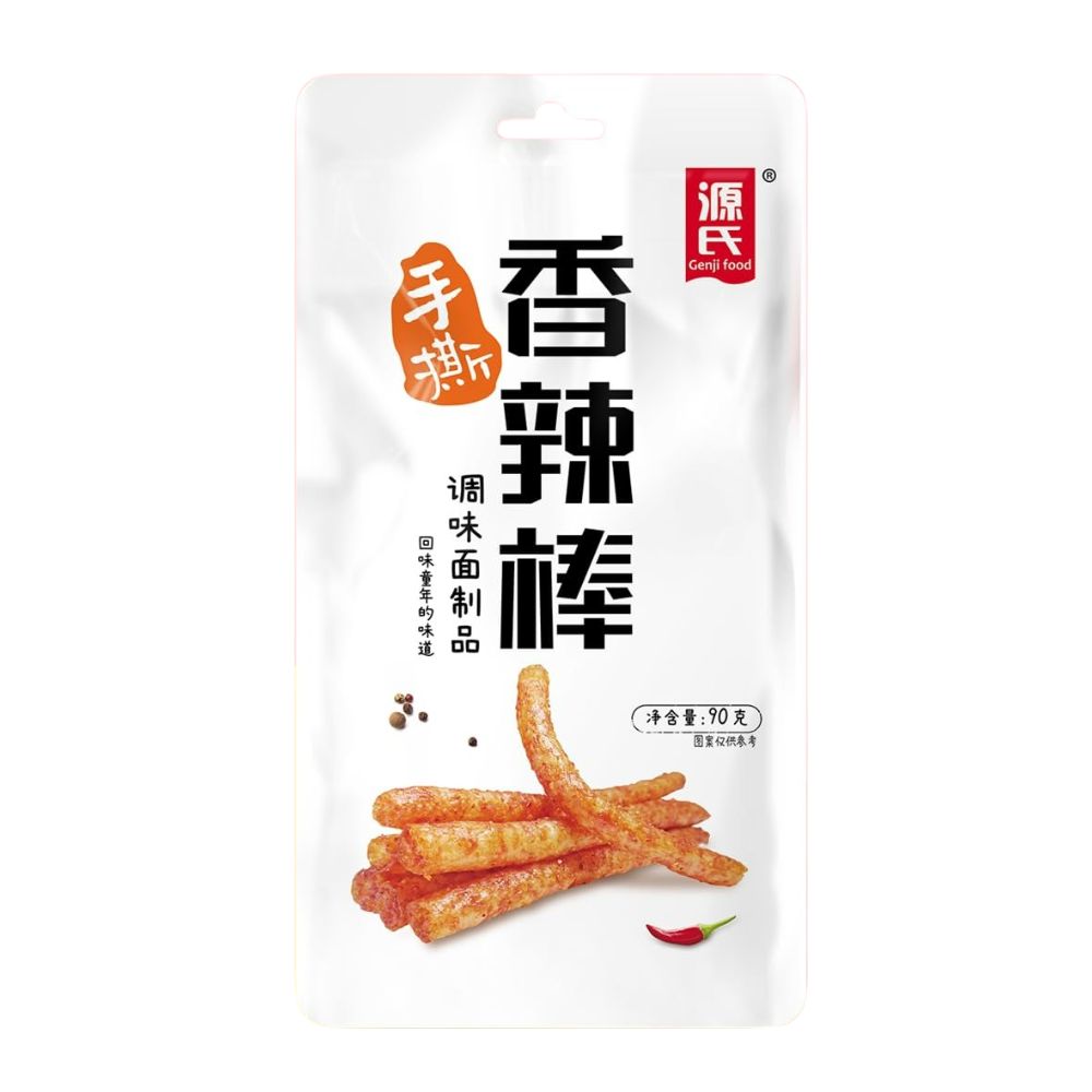 Genji Big La Tiao Gluten Spicy Stick, bastoncini di frumento piccanti da 90g.