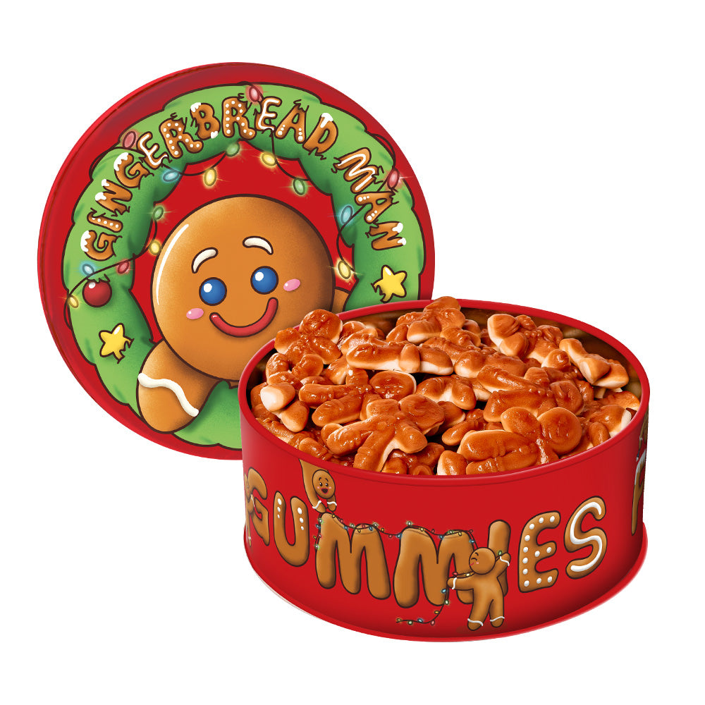 Wunnie Bucket Lebkuchenmann, Dose mit 700 g Gummibonbons in Form eines Lebkuchenmannes
