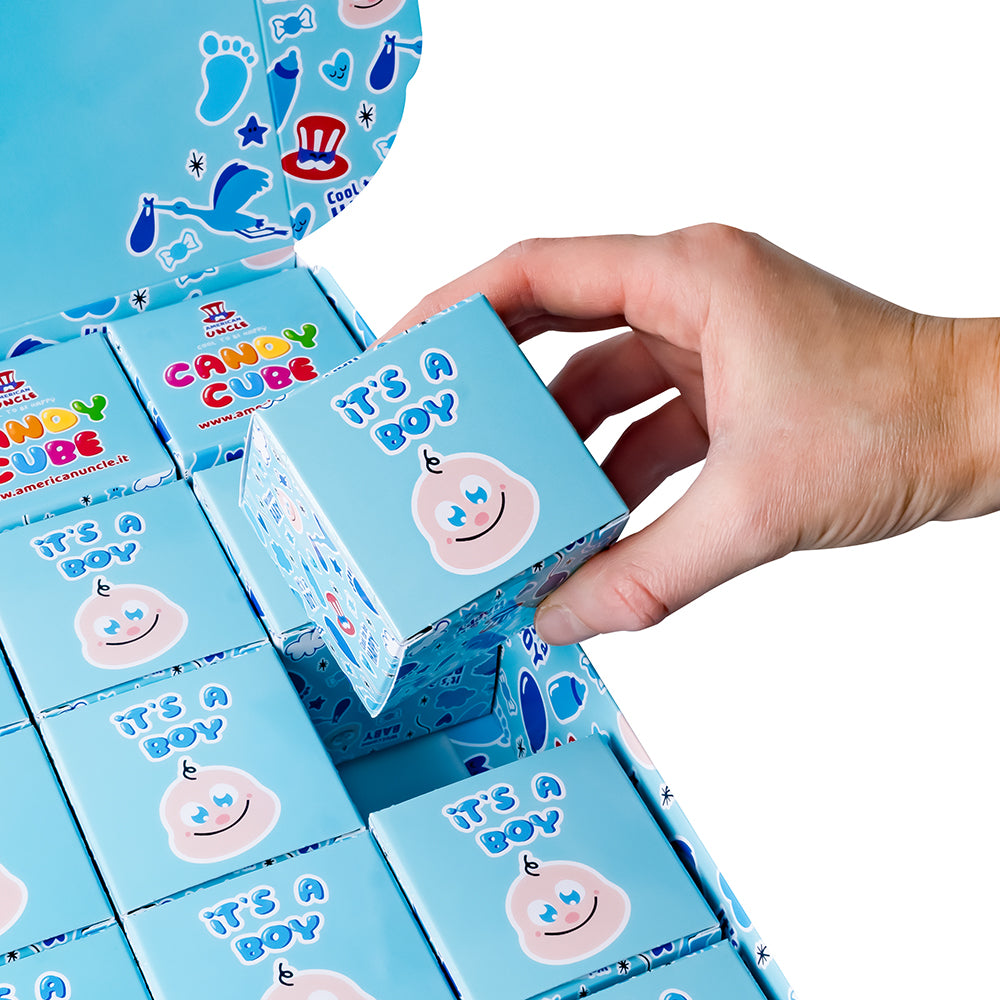 Candy Cube Kit “It’s a boy”, scatoline di caramelle gommose da 50g