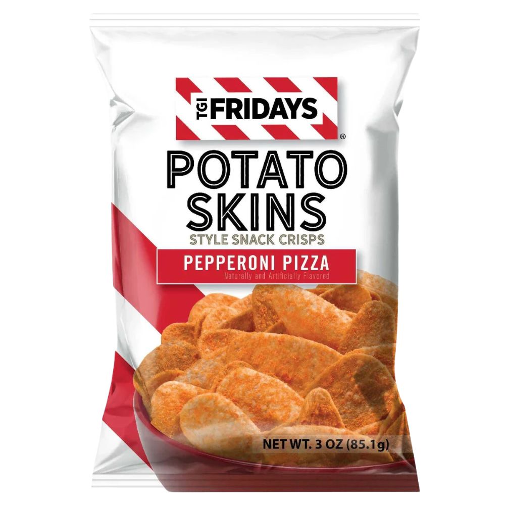 TGI Fridays Potato Skins Pepperoni Pizza, Chips mit pizza-Geschmack, 85g