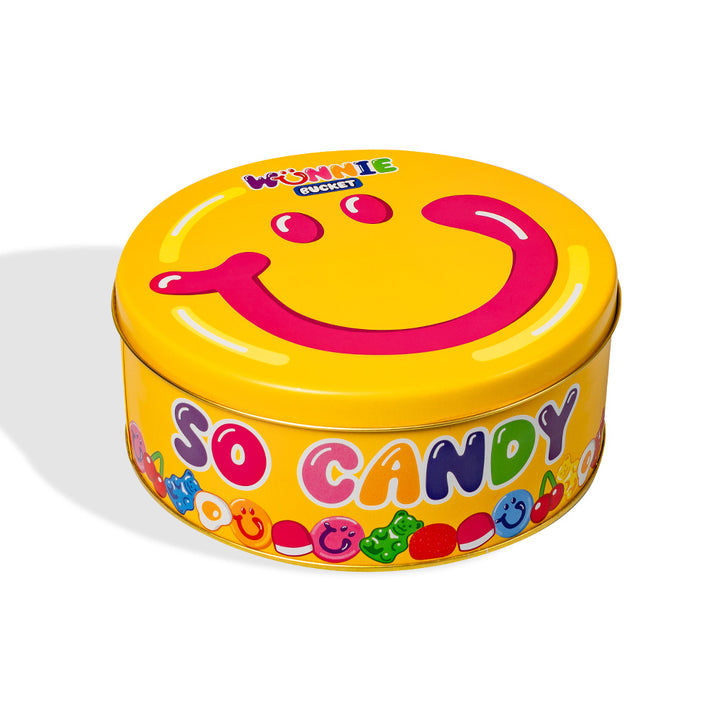 Latta Wunnie Bucket Smile gialla chiusa, con smile sul coperchio