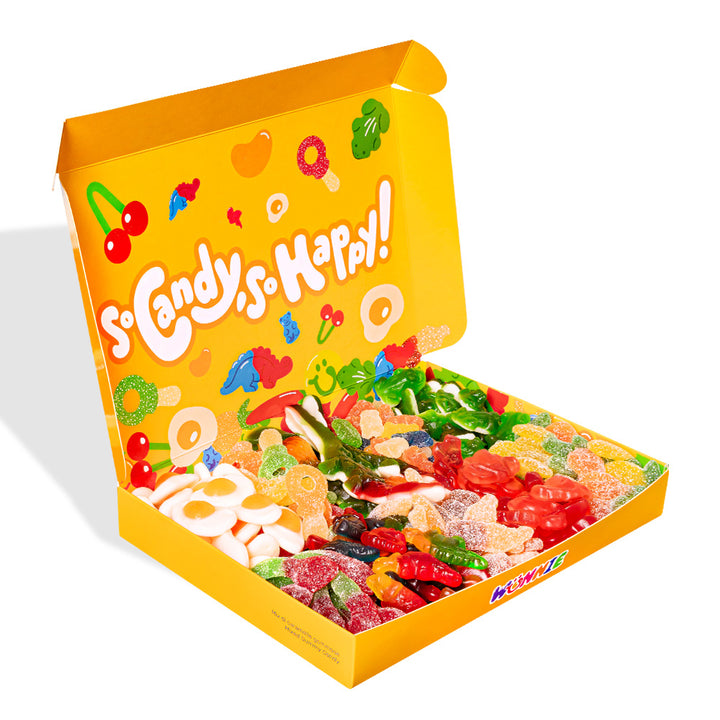 Scatola da comporre di caramelle gommose da 1kg Wunnie Box So Candy So Happy gialla