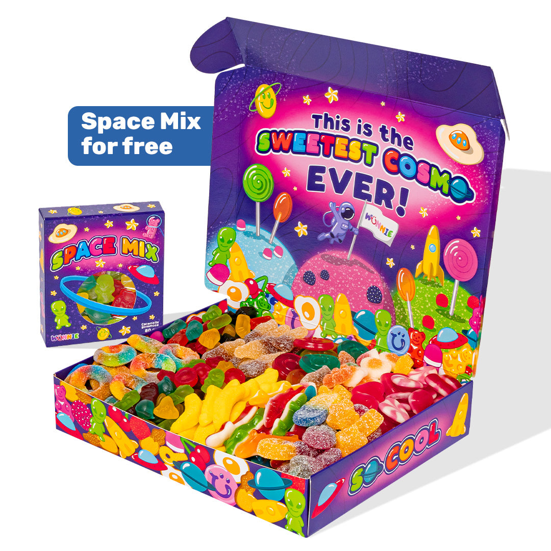CandyVerse Limited Edition von Wunnie, Box mit Gummibonbons zum Zusammenstellen mit Ihren Favoriten