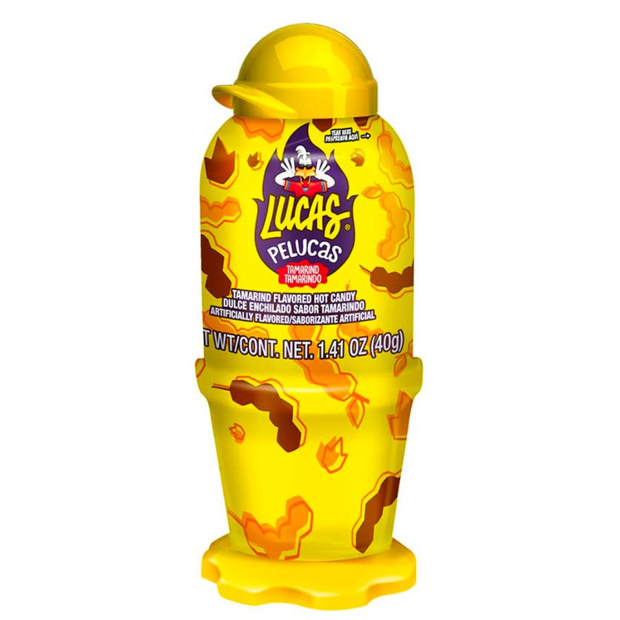 Confezione da 40g di caramella morbida al tamarindo piccante Lucas Pelucas