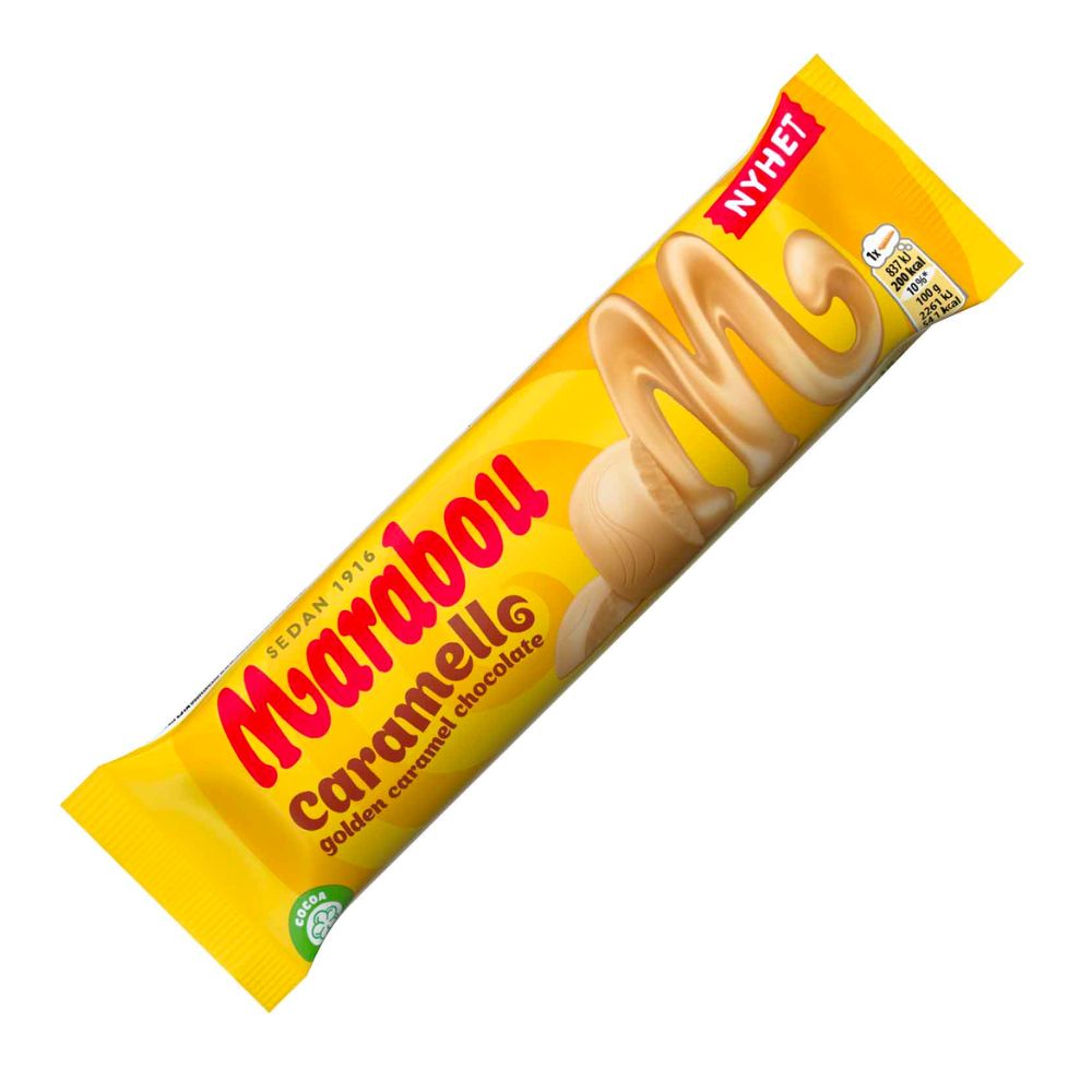 Confezione da 37g di cioccolato al caramello Marabou Rolle Caramello