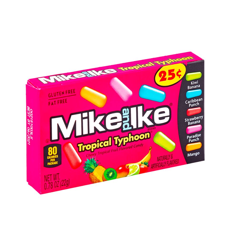 Confezione da 22g di caramelle ai frutti tropicali Mike and Ike