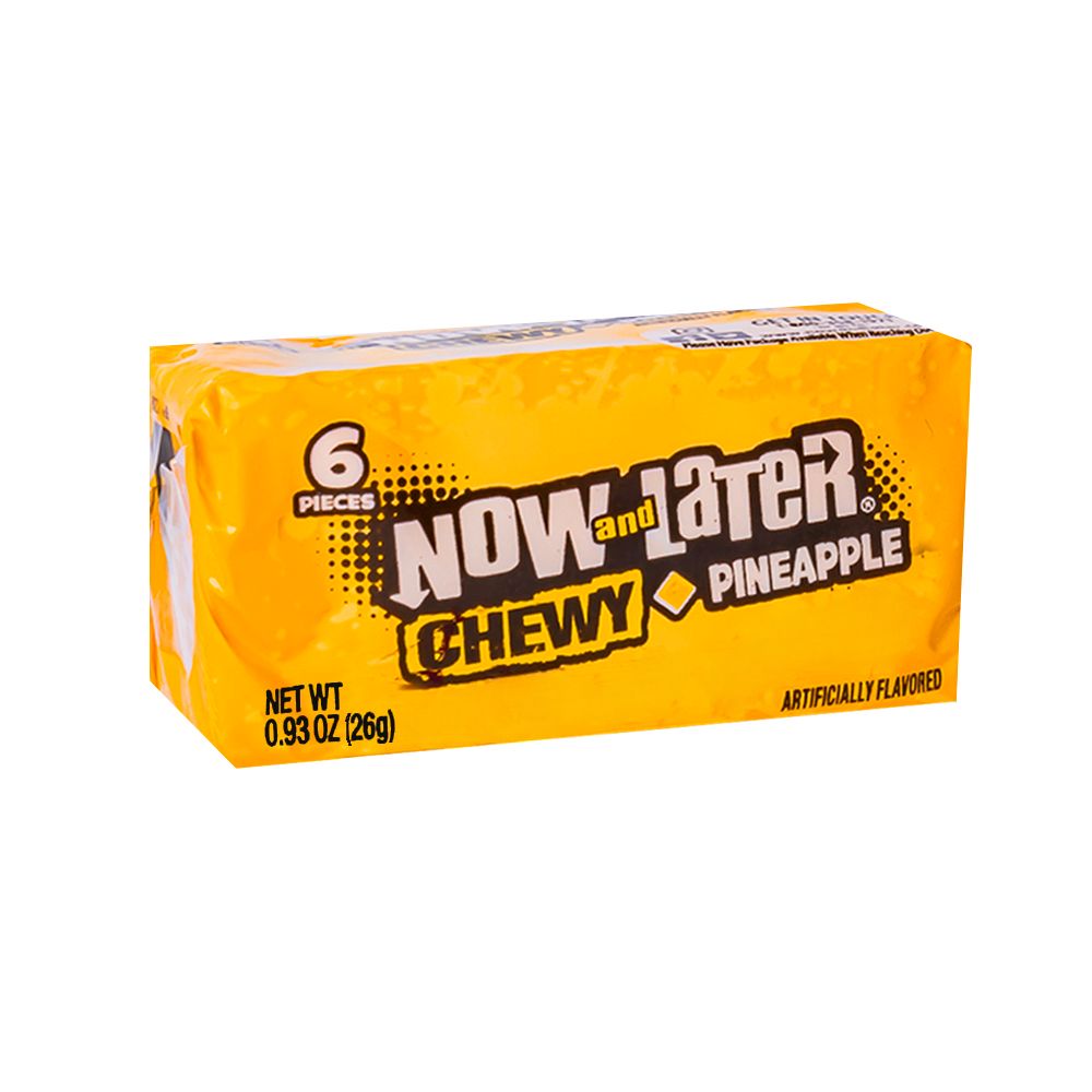 Confezione da 26g di caramelle all'ananas Now & Later Chewy Pineapple