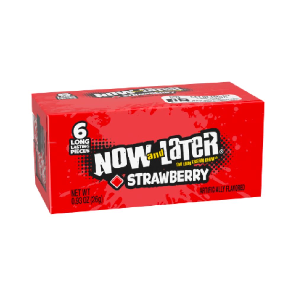 Confezione da 26g di caramella alla fragola Now Later Strawberry