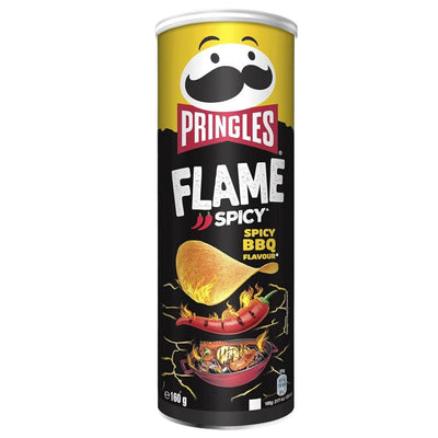 Confezione di patatine piccanti al bbq Pringles Flame BBQ