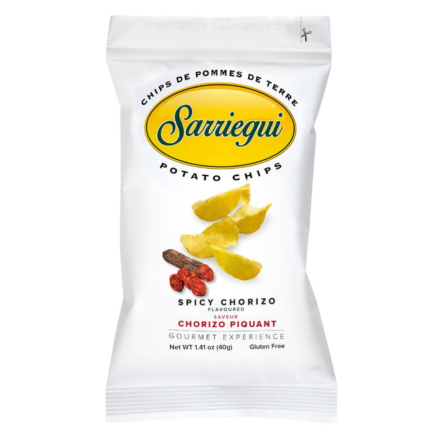 Confezione da 40g di patatine al chorizo Sarriegui