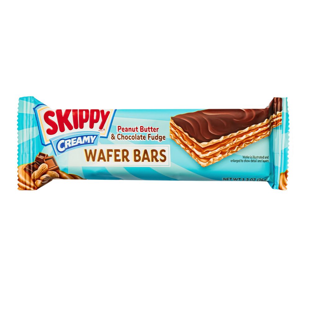 Confezione da 36g di wafer al burro d'arachidi e cioccolato Skippy Creamy