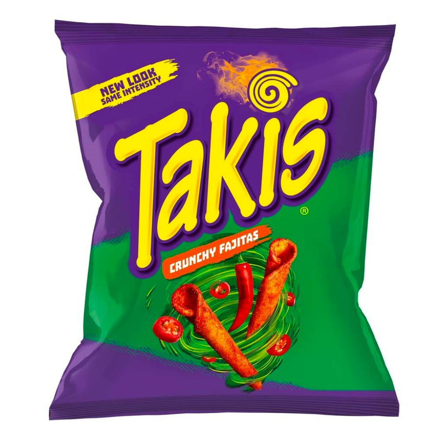 Confezione da 92g di riccioli di tortillas piccanti al sapore di Fajitas