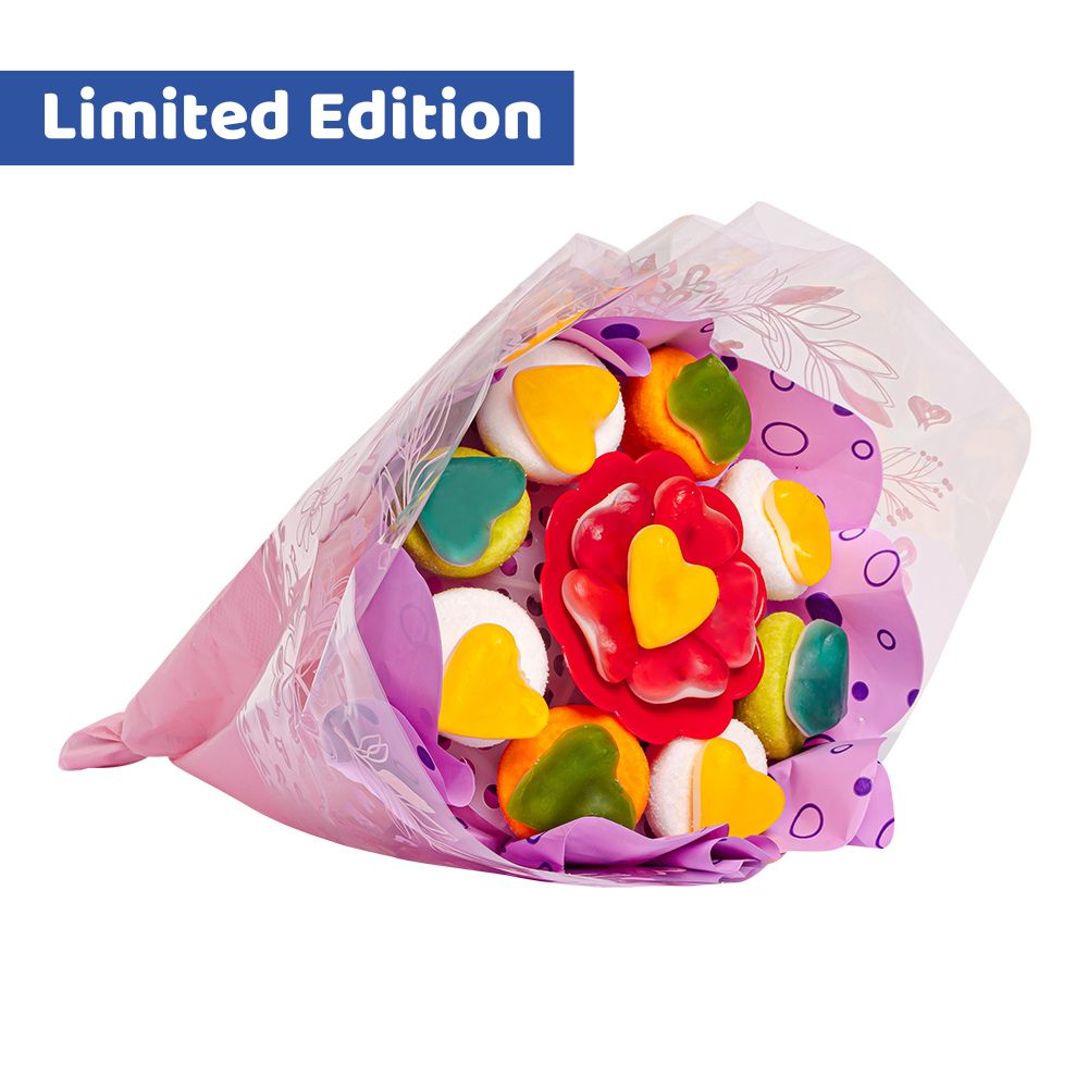 Wunnie Gummy Bouquet, Strauß aus Gummibonbons und marshmallow gemischt 162g