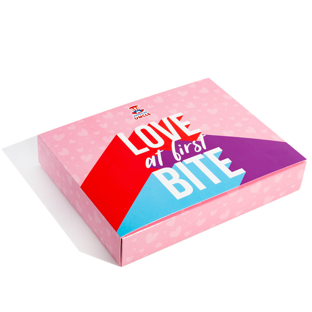 Love Bites Box, Packung mit 12 Schachteln Pralinen und Süßigkeiten