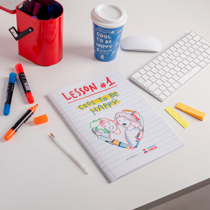 A4-Notizbuch Cool to be Happy mit Linien