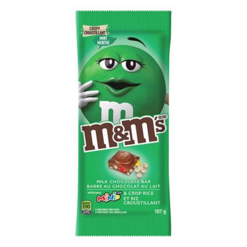 M&M's Mint Bar,  barretta al cioccolato al latte e menta da 107.7g (4205691404385)
