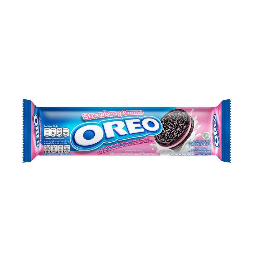 Oreo Strawberry Creme - Schokoladenkeks gefüllt mit Erdbeercreme 38g ...