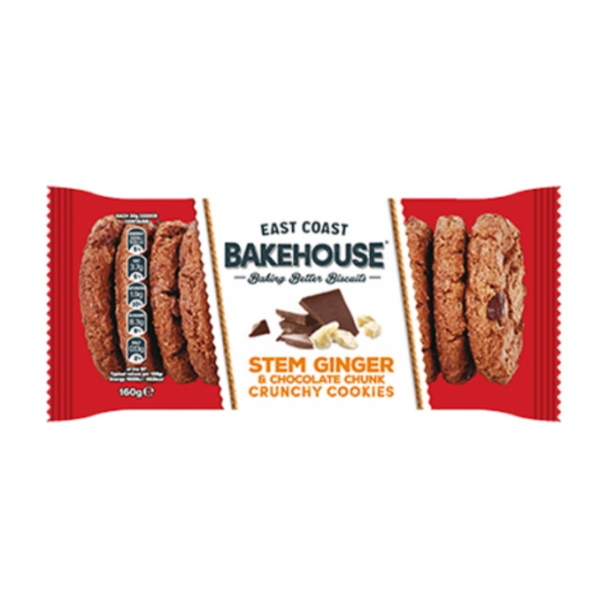 East Coast Bakehouse Stem Ginger &amp; Chocolate Chunk Crunchy Cookies ...