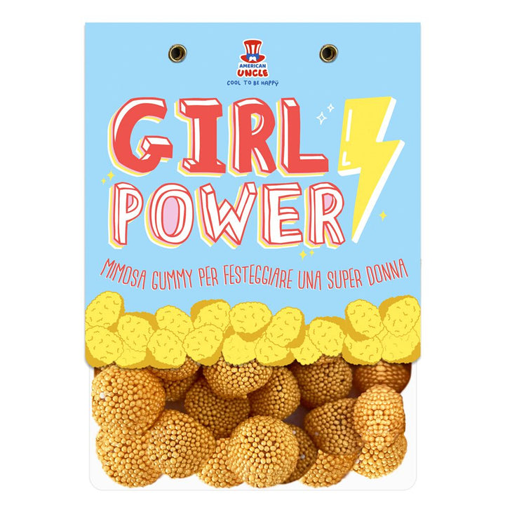 Mimosa Gummy, Tüte mit Gummibonbons für eine Superfrau mit 80 g