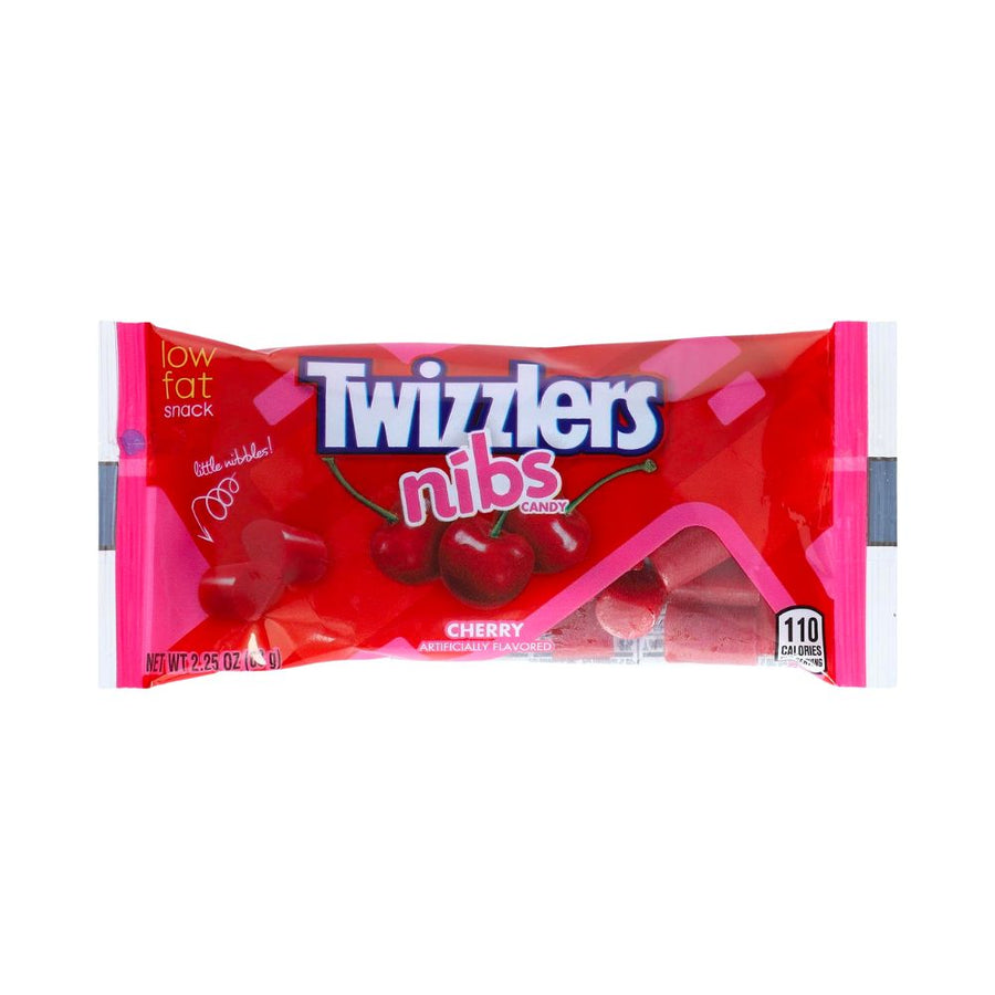 Confezione da 63g di caramelle alla ciliegia Twizzlers Nibs Cherry