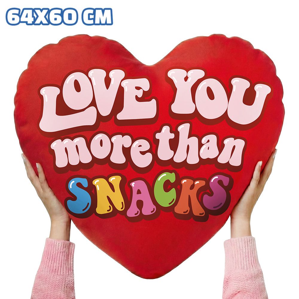 Valentine's Heart XXL, herzförmiges Kissen mit 70 snack süßen und herzhaften Überraschungen 