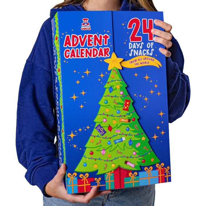 Spezial-Adventskalender 2024, Schachtel mit +24 snack süßen und salzigen Überraschungen 
