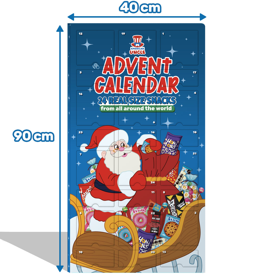 [GLUTENFREI] XXL-Adventskalender, Schachtel mit 24 snack GLUTENFREI süßen und salzigen Überraschungen in Originalgröße 
