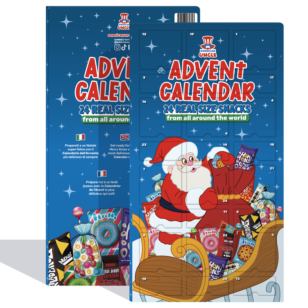 XXL-Adventskalender, Box mit 24 snack süßen und salzigen Überraschungen in Originalgröße 