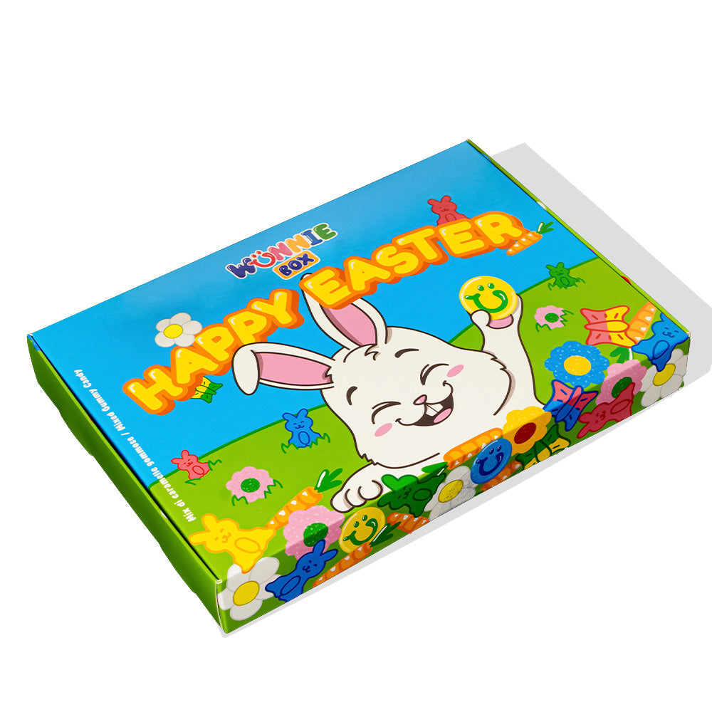 Wunnie box “Frohe Ostern”, die Candy box zum Zusammenstellen mit deinen Lieblingsgummibärchen - 1 kg 