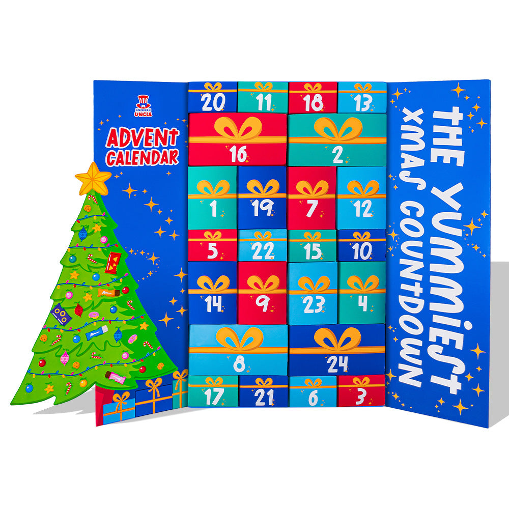 Spezial-Adventskalender 2024, Schachtel mit +24 snack süßen und salzigen Überraschungen 