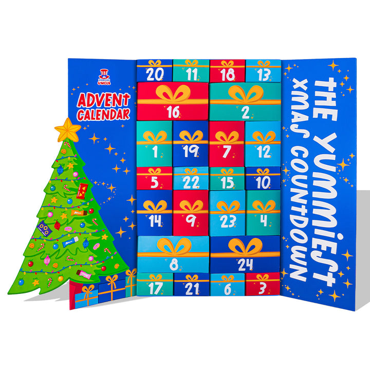 Spezial-Adventskalender 2024, Schachtel mit +24 snack süßen und salzigen Überraschungen 