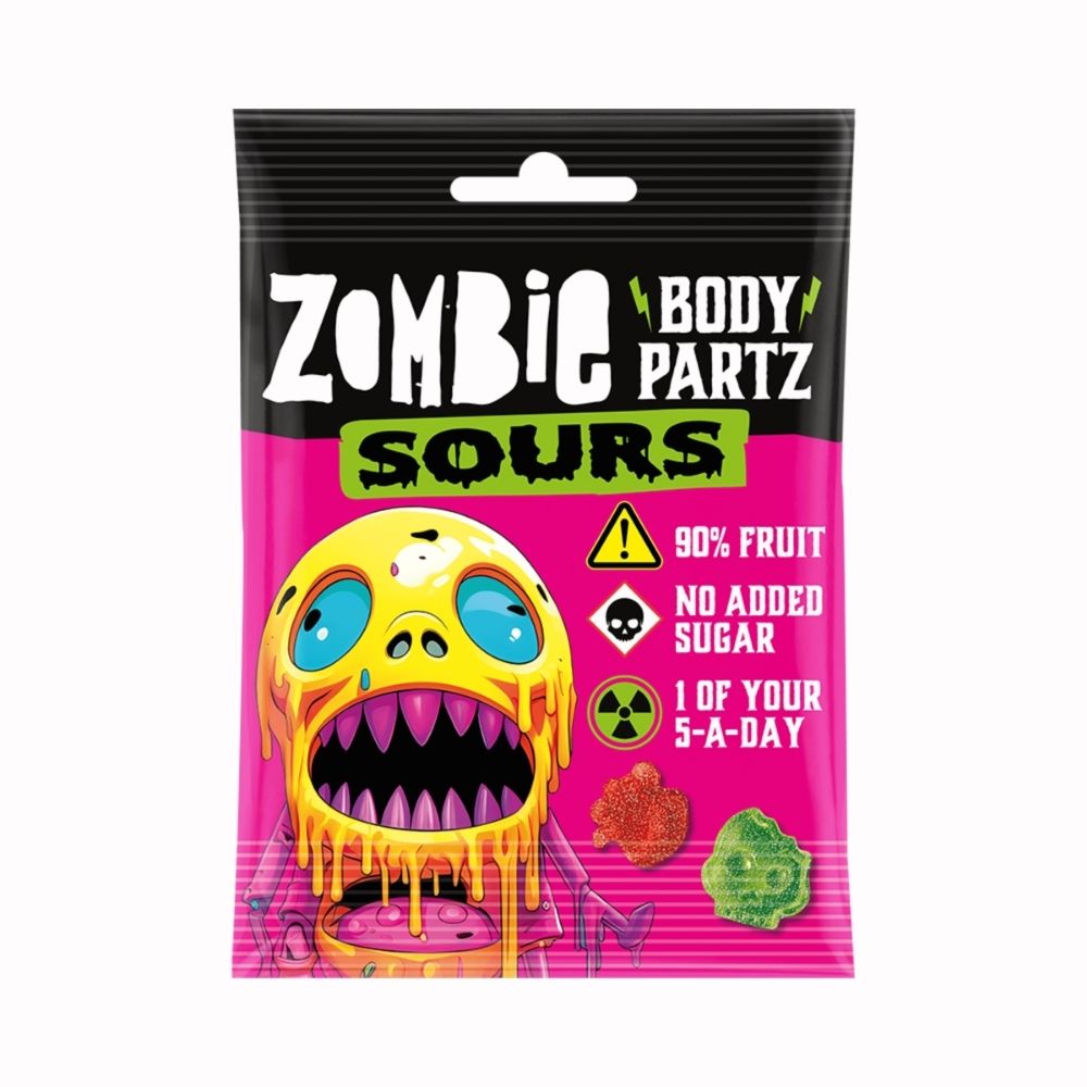 Zombie Body Partz Sours, caramelle gommose aspre da 35g