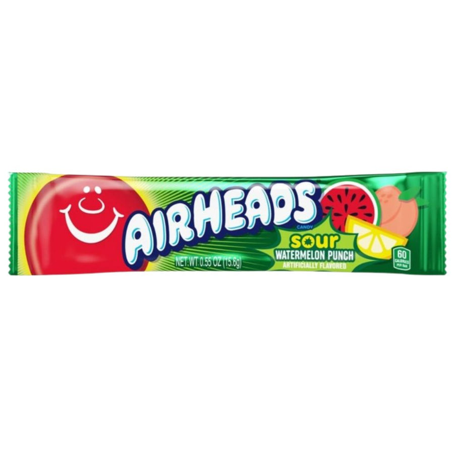 Airheads Sour Watermelon Punch, caramella al gusto di anguria aspra da 16g