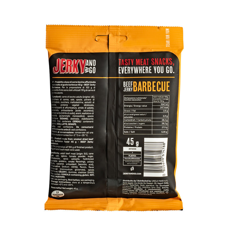 Jerky and Go Beef Jerky Barbecue flavour beef jerky 45g