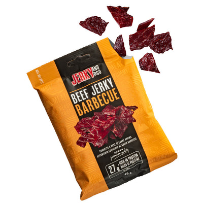 Jerky and Go Beef Jerky Barbecue, Rindfleisch Jerky mit Barbecue Geschmack, 45g