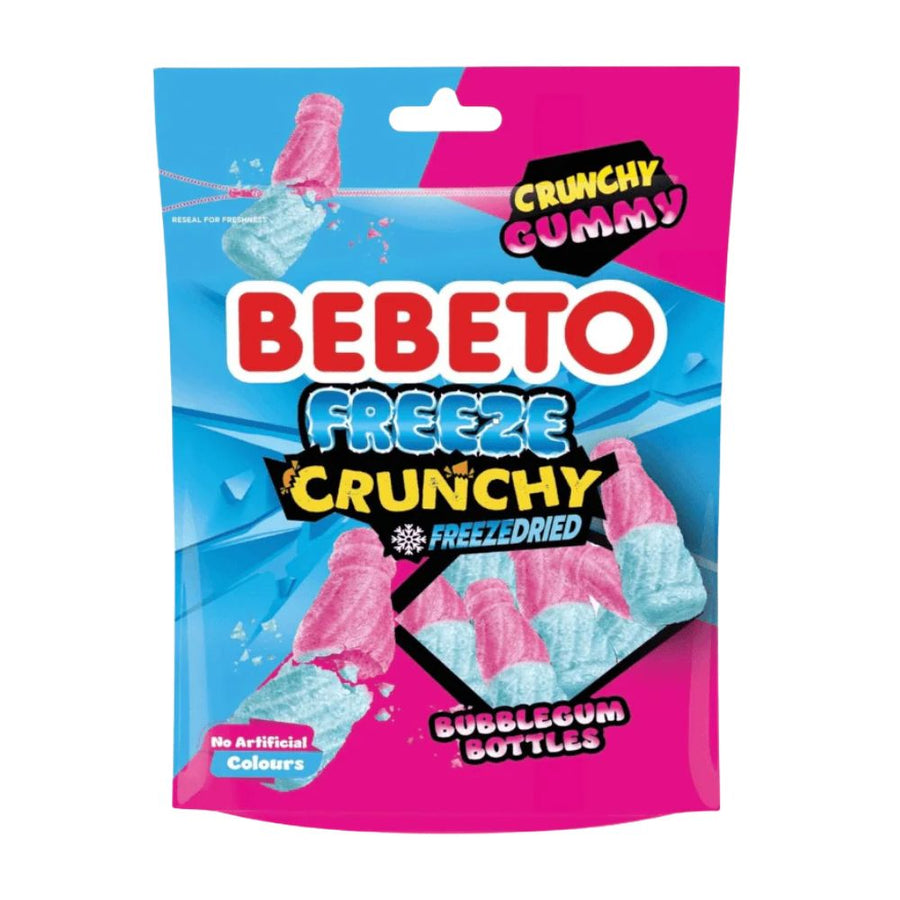 Confezione da 35g, caramelle liofilizzate al gusto bubblegum Bebeto.