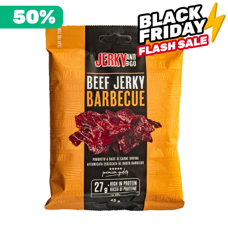 Jerky and Go Beef Jerky Barbecue, Rindfleisch Jerky mit Barbecue Geschmack, 45g