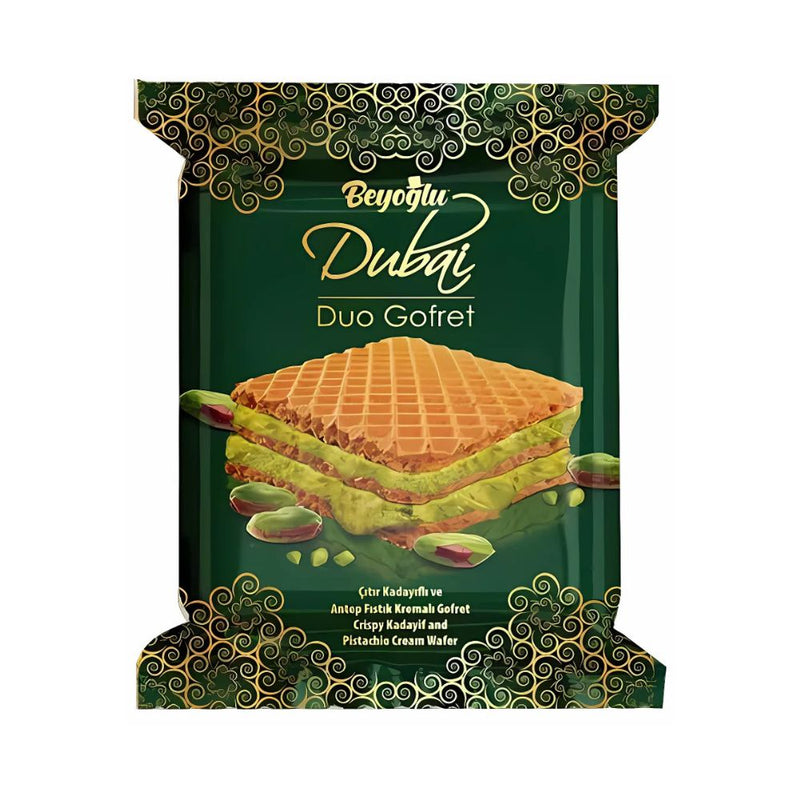 Confezione da 30g, Kadayif croccante e crema al pistacchio con wafer Beyoglu.