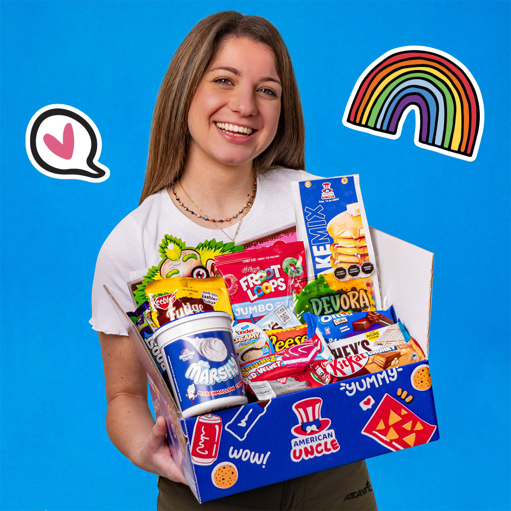 Snack box süß aus mindestens 20 internationalen Produkten 