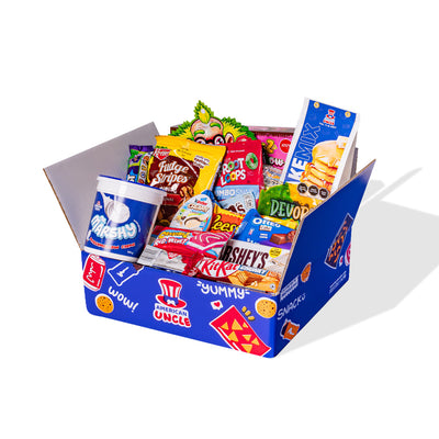 Snack Box Süß, mit mindestens 20 internationalen Produkten