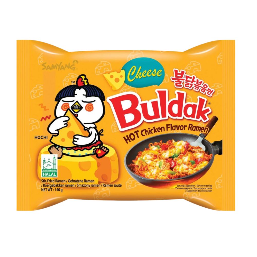 Confezione da 140g di ramen al pollo piccante Buldak Hot Chicken Flavor Cheese