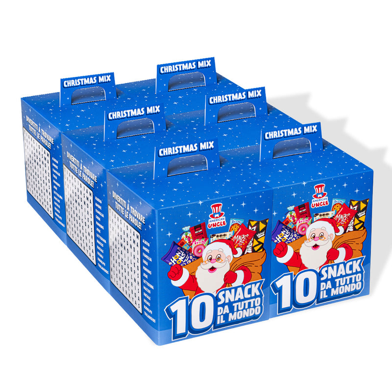 6x Christmas Mix, Sortiment von 10 snack internationalen süßen und salzigen Snacks 